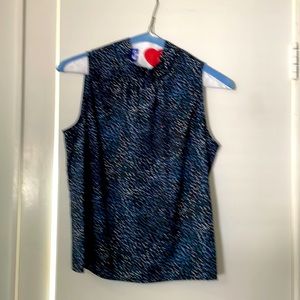 Banana Republic blouse. Black/navy/white dots - size small